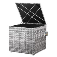 Kissenbox | Polyrattan | 318L | Grau | Cube Design | Wetterfest